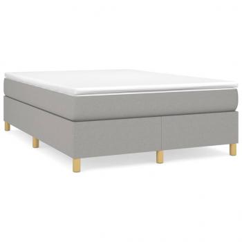 Boxspringbett mit Matratze Hellgrau 140x200 cm Stoff