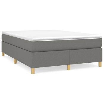 Boxspringbett mit Matratze Dunkelgrau 140x200 cm Stoff