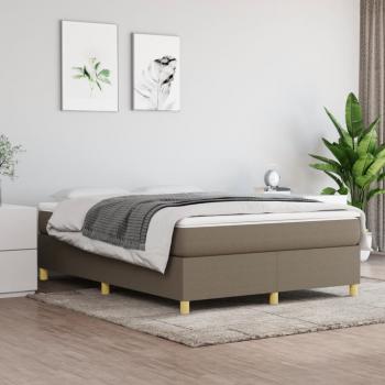 ARDEBO.de - Boxspringbett mit Matratze Taupe 140x200 cm Stoff