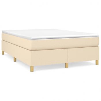 Boxspringbett mit Matratze Creme 140x200 cm Stoff