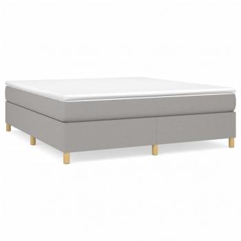 Boxspringbett mit Matratze Hellgrau 160x200 cm Stoff