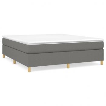 Boxspringbett mit Matratze Dunkelgrau 160x200 cm Stoff