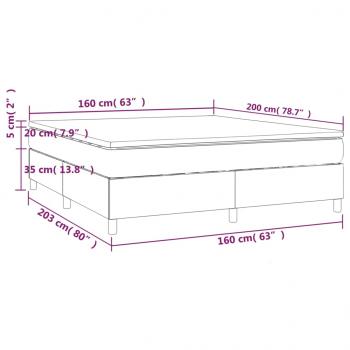 Boxspringbett mit Matratze Schwarz 160x200 cm Stoff