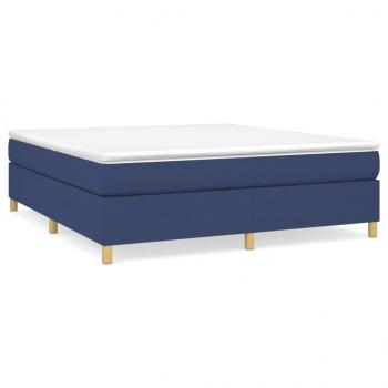 Boxspringbett mit Matratze Blau 160x200 cm Stoff