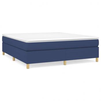 Boxspringbett mit Matratze Blau 180x200 cm Stoff