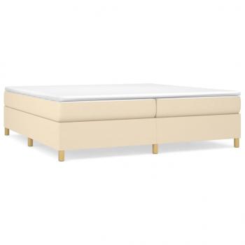 Boxspringbett mit Matratze Creme 200x200 cm Stoff