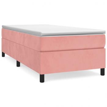 Boxspringbett mit Matratze Rosa 80x200 cm Samt