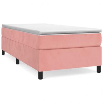 Boxspringbett mit Matratze Rosa 90x190 cm Samt