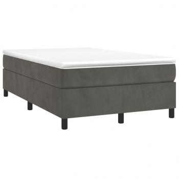 Boxspringbett mit Matratze Dunkelgrau 120x200 cm Samt