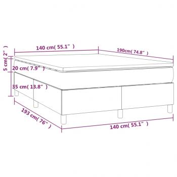 Boxspringbett mit Matratze Schwarz 140x190 cm Samt