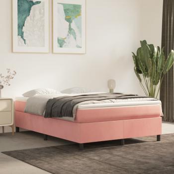 ARDEBO.de - Boxspringbett mit Matratze Rosa 140x190 cm Samt