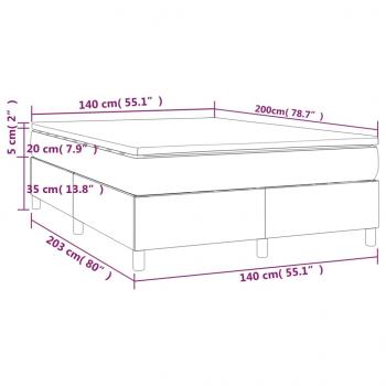 Boxspringbett mit Matratze Hellgrau 140x200 cm Samt