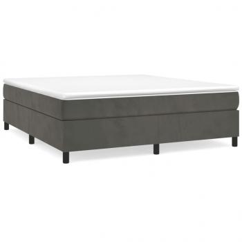 Boxspringbett mit Matratze Dunkelgrau 180x200 cm Samt