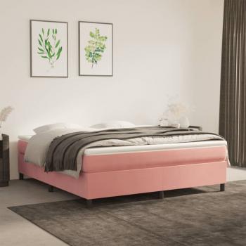 ARDEBO.de - Boxspringbett mit Matratze Rosa 180x200 cm Samt