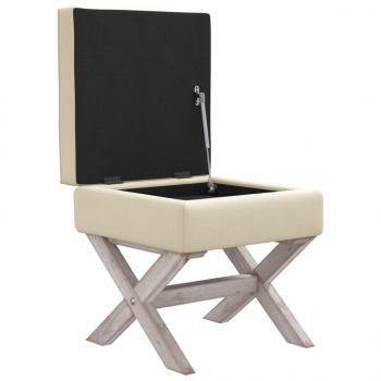 Hocker mit Stauraum 45x45x49 cm Leinen