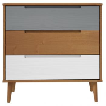 Schubladenschrank MOLDE Braun 80x40x80 cm Massivholz Kiefer