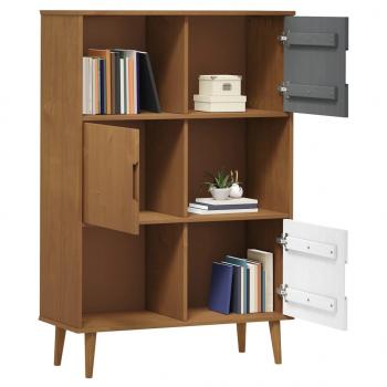 Bücherregal MOLDE Braun 90x35x133,5 cm Massivholz Kiefer