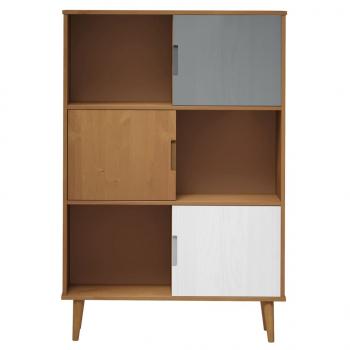 Bücherregal MOLDE Braun 90x35x133,5 cm Massivholz Kiefer