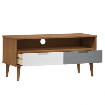 TV-Schrank MOLDE Braun 106x40x49 cm Massivholz Kiefer