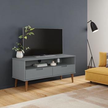 ARDEBO.de - TV-Schrank MOLDE Grau 106x40x49 cm Massivholz Kiefer