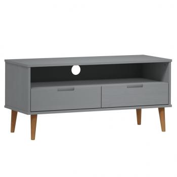 TV-Schrank MOLDE Grau 106x40x49 cm Massivholz Kiefer