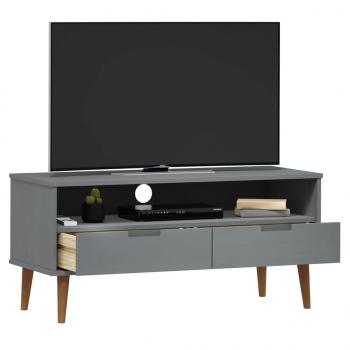 TV-Schrank MOLDE Grau 106x40x49 cm Massivholz Kiefer