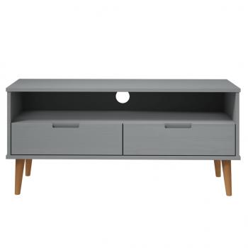 TV-Schrank MOLDE Grau 106x40x49 cm Massivholz Kiefer