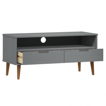 TV-Schrank MOLDE Grau 106x40x49 cm Massivholz Kiefer