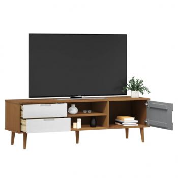 TV-Schrank MOLDE Braun 158x40x49 cm Massivholz Kiefer