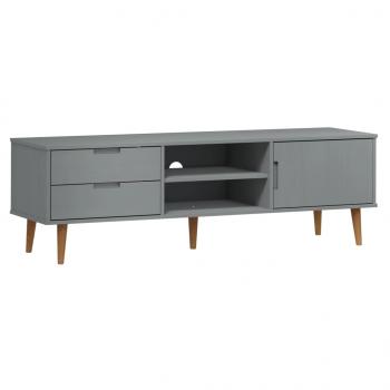 TV-Schrank MOLDE Grau 158x40x49 cm Massivholz Kiefer