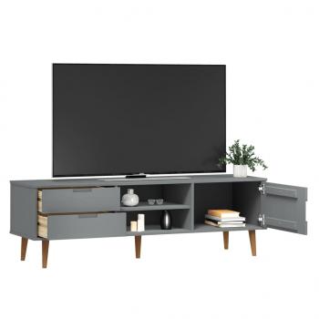 TV-Schrank MOLDE Grau 158x40x49 cm Massivholz Kiefer