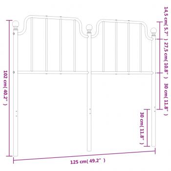 Kopfteil Metall Weiß 120 cm