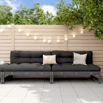 ARDEBO.de - Garten-Mittelsofas 2 Stk. Grau 120x80 cm Massivholz Kiefer