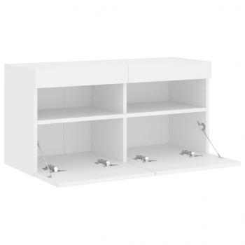 TV-Wandschrank mit LED-Leuchten Weiß 80x30x40 cm