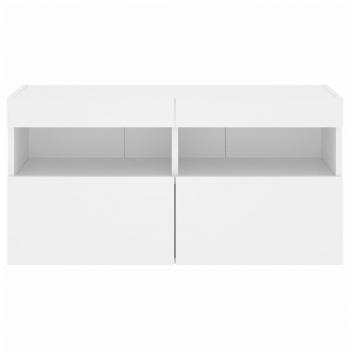 TV-Wandschrank mit LED-Leuchten Weiß 80x30x40 cm