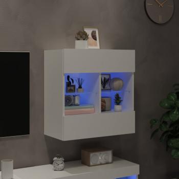 TV-Wandschrank mit LED-Leuchten Weiß 58,5x30x60,5 cm