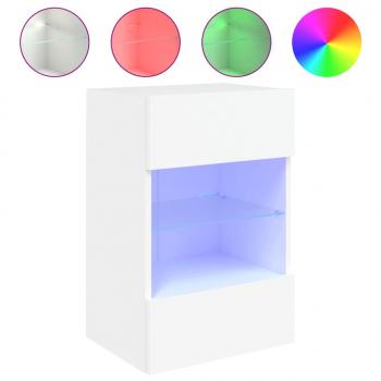 TV-Wandschrank mit LED-Leuchten Weiß 40x30x60,5 cm