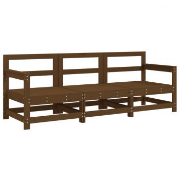 3-tlg. Garten-Lounge-Set Honigbraun Massivholz Kiefer