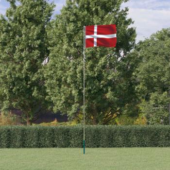 ARDEBO.de - Flagge Dänemarks mit Mast 5,55 m Aluminium