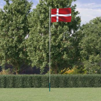 ARDEBO.de - Flagge Dänemarks mit Mast 6,23 m Aluminium