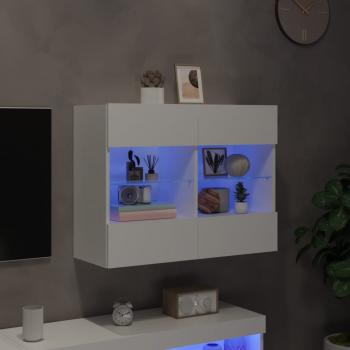 TV-Wandschrank mit LED-Leuchten Weiß 78,5x30x60,5 cm