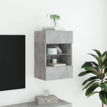 TV-Wandschrank mit LED-Leuchten Betongrau 40x30x60,5 cm