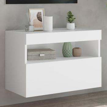 ARDEBO.de - TV-Wandschrank mit LED-Leuchten Weiß 60x30x40 cm