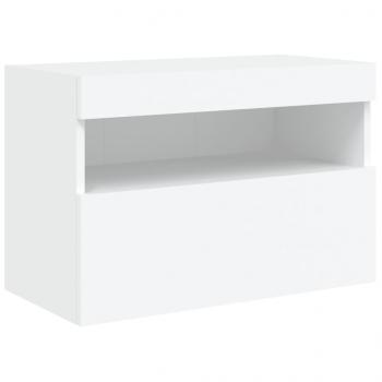 TV-Wandschrank mit LED-Leuchten Weiß 60x30x40 cm