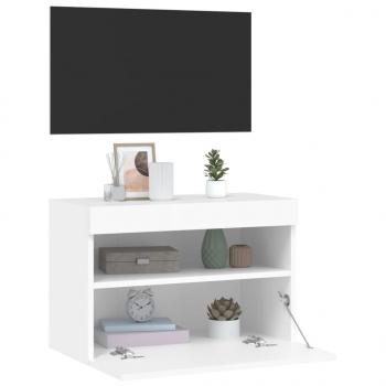 TV-Wandschrank mit LED-Leuchten Weiß 60x30x40 cm