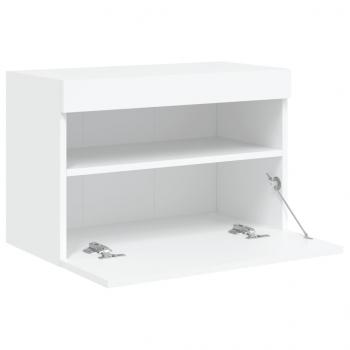 TV-Wandschrank mit LED-Leuchten Weiß 60x30x40 cm