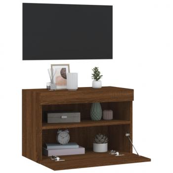 TV-Wandschrank mit LED-Leuchten Braun Eichen-Optik 60x30x40 cm