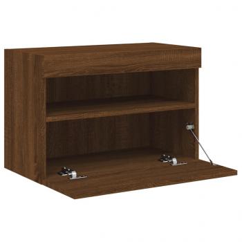 TV-Wandschrank mit LED-Leuchten Braun Eichen-Optik 60x30x40 cm