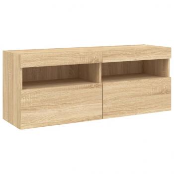 TV-Wandschrank mit LED-Leuchten Sonoma-Eiche 100x30x40 cm