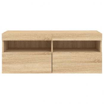 TV-Wandschrank mit LED-Leuchten Sonoma-Eiche 100x30x40 cm